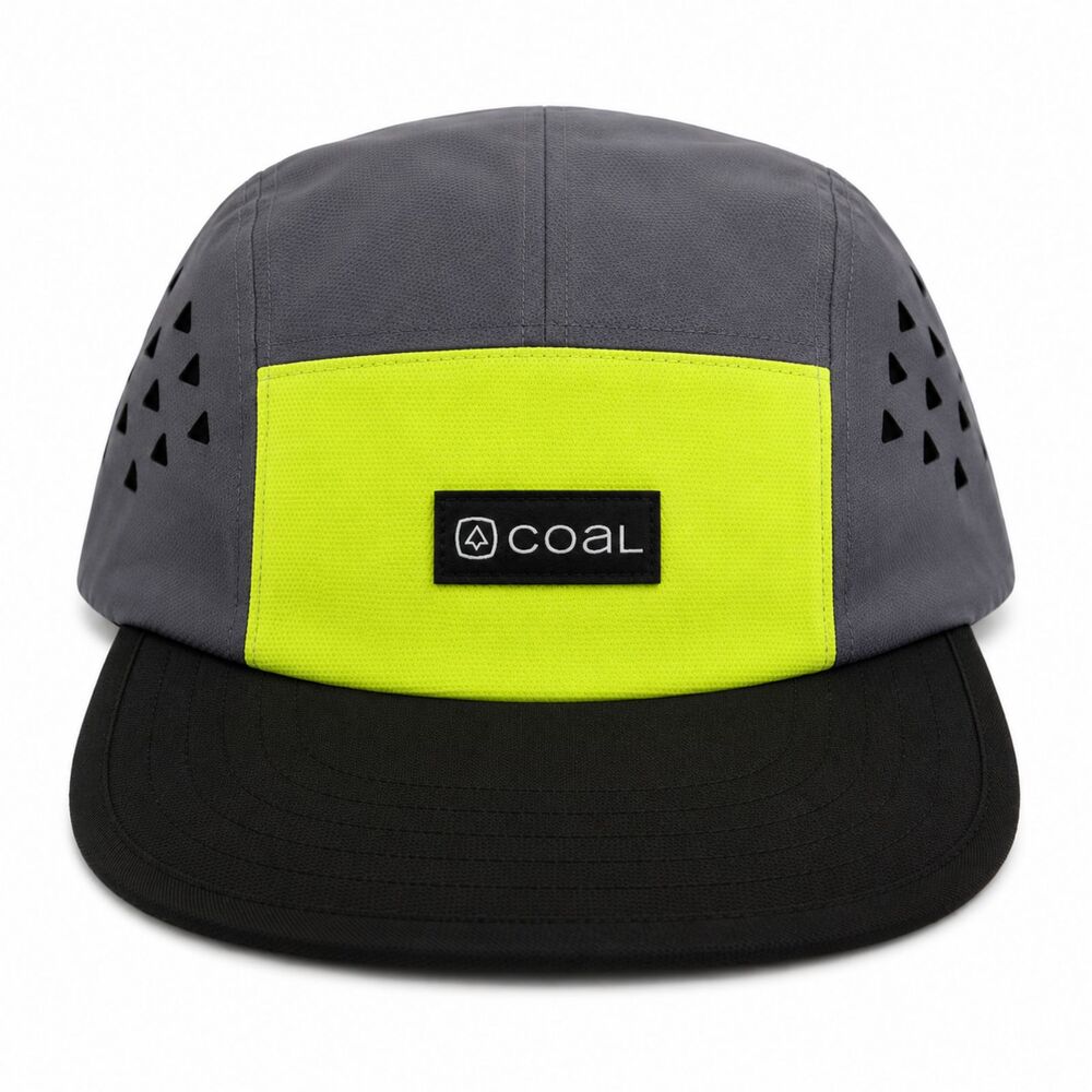 Coal Provo UPF Tech 5-Panel Cap Neon Yellow Gray Lightweight Performance Hat